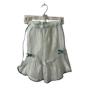 #5733 Womens Sheer VTG Light Blue Half Hostess Apron